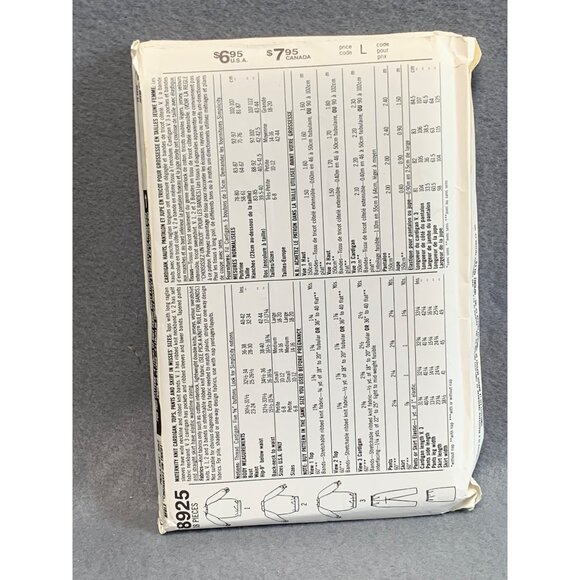 Simplicity 8925 Sewing Pattern Misses Jacket Skirt Shirt Pants Size L uncut - Picture 2 of 2